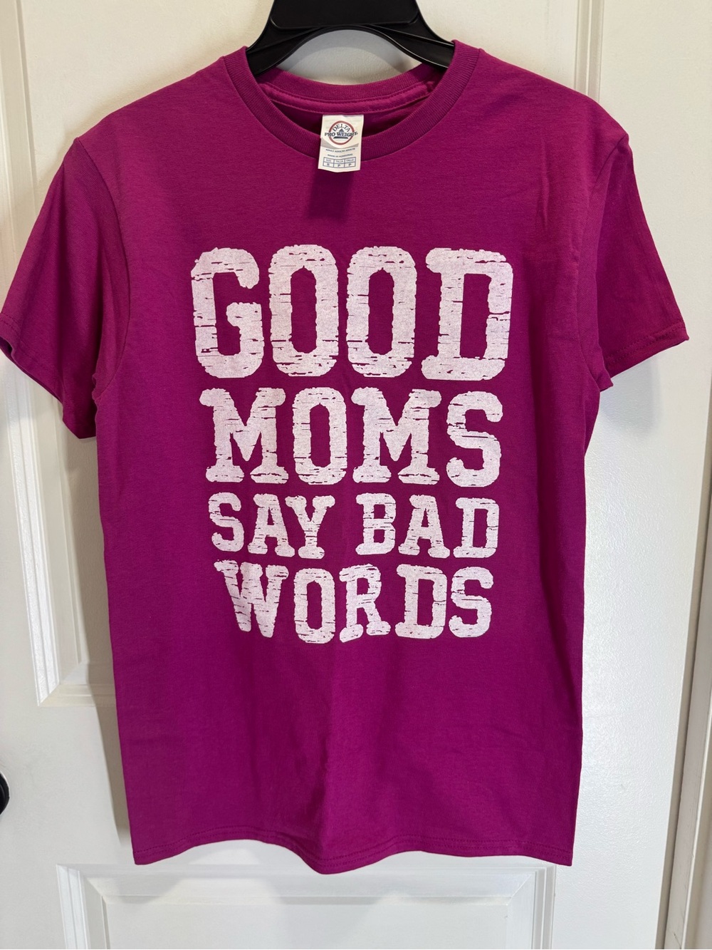 Good Moms Say Bad Words Graphic Tee - Magenta